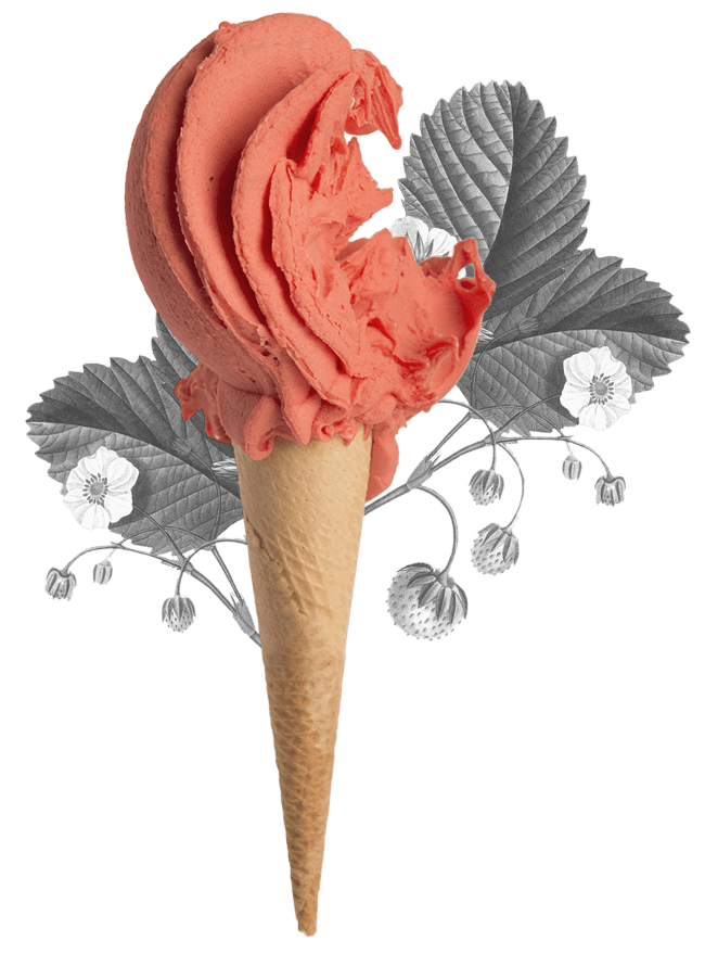 Cucurucho helado de fresa